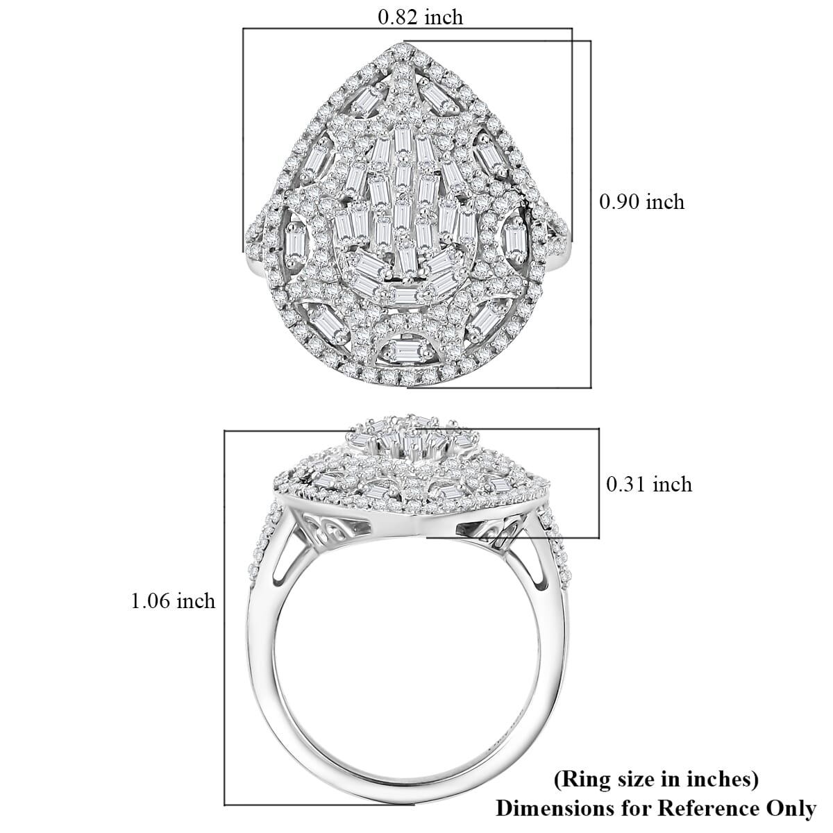White Diamond 1.00 ctw Victorian Era Ring in Rhodium Over Sterling Silver (Size 7.0) image number 5
