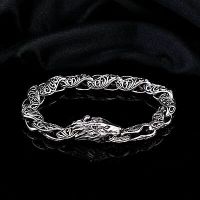 Bali Legacy Filigree Lion Bracelet in Sterling Silver (6.50 In) 30.90 Grams