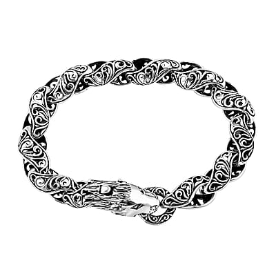 Bali Legacy Filigree Lion Bracelet in Sterling Silver (6.50 In) 30.90 Grams