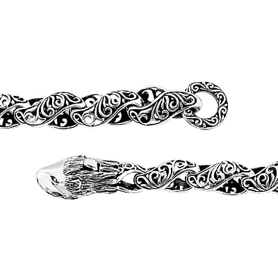 Bali Legacy Filigree Lion Bracelet in Sterling Silver (6.50 In) 30.90 Grams