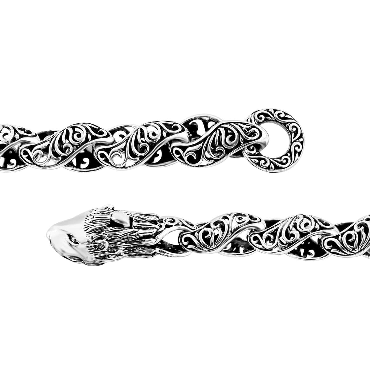 Bali Legacy Filigree Lion Bracelet in Sterling Silver (6.50 In) 30.90 Grams image number 4