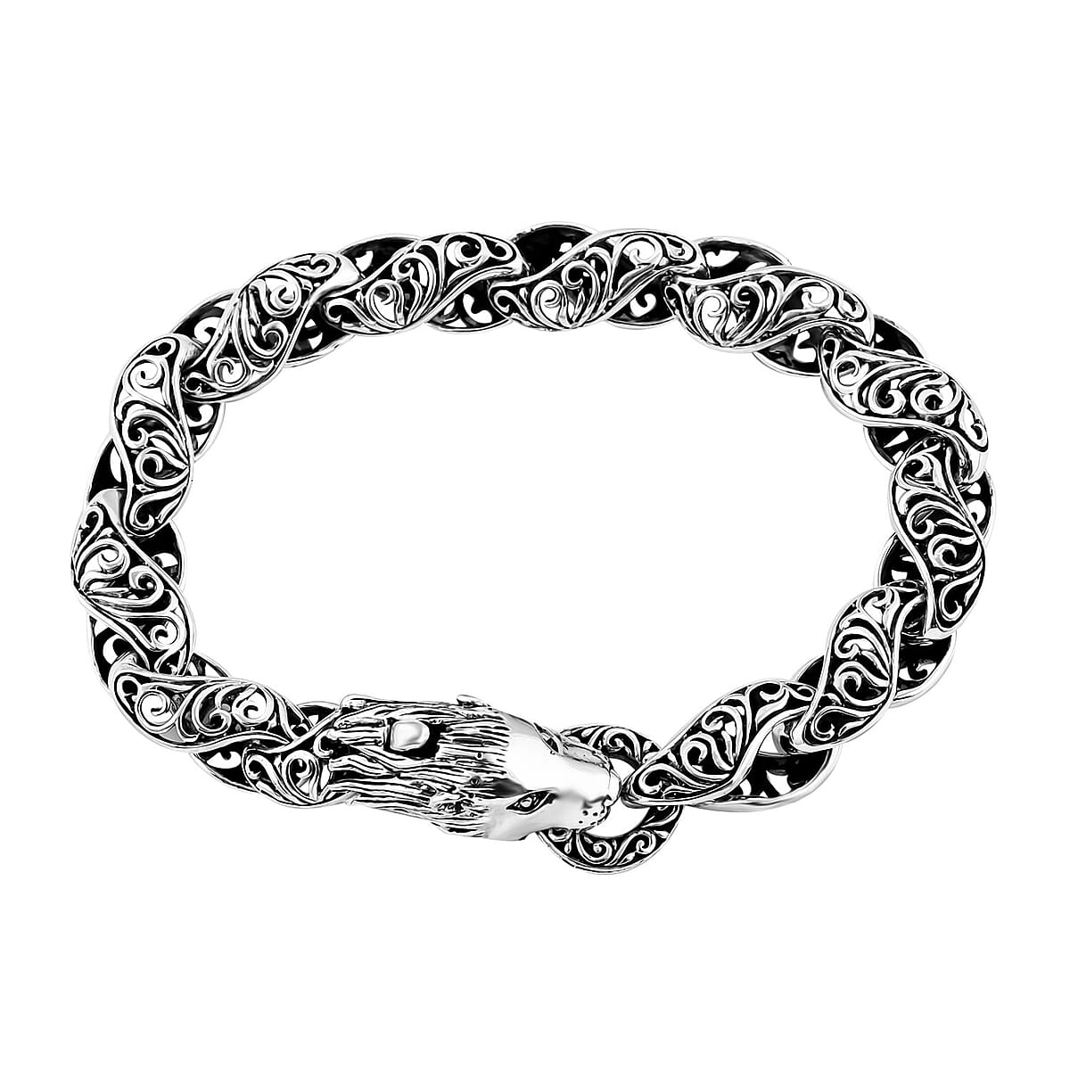Bali Legacy Filigree Lion Bracelet in Sterling Silver (8.00 In) 31.40 Grams image number 3
