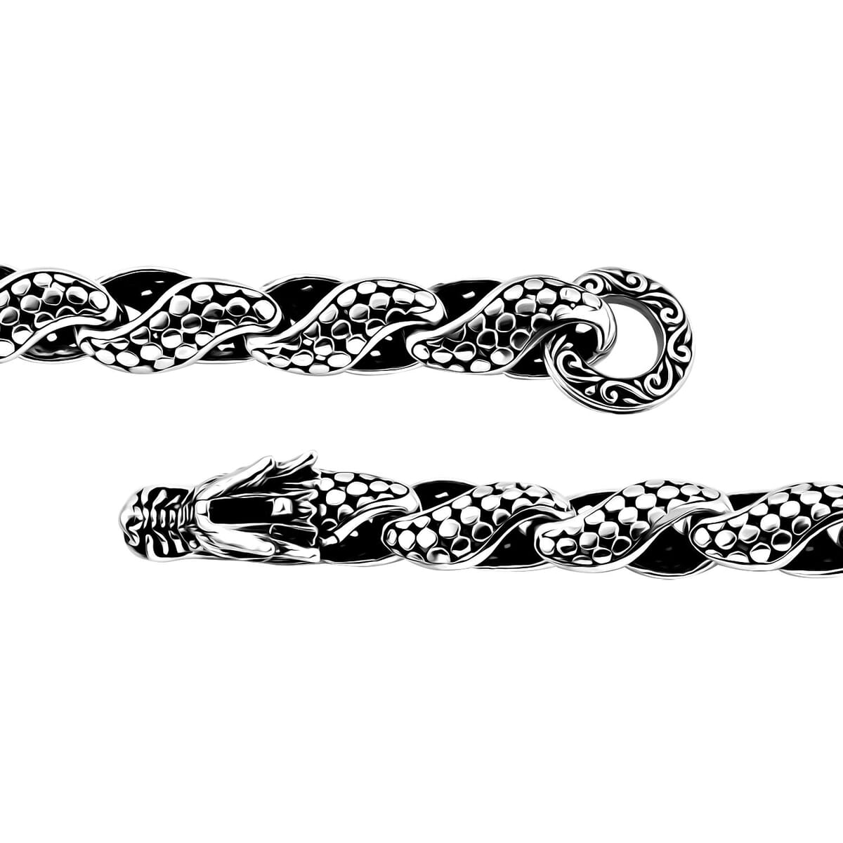 Bali Legacy Dragon Skin Bracelet in Sterling Silver (7.25 In) 29.90 Grams image number 4