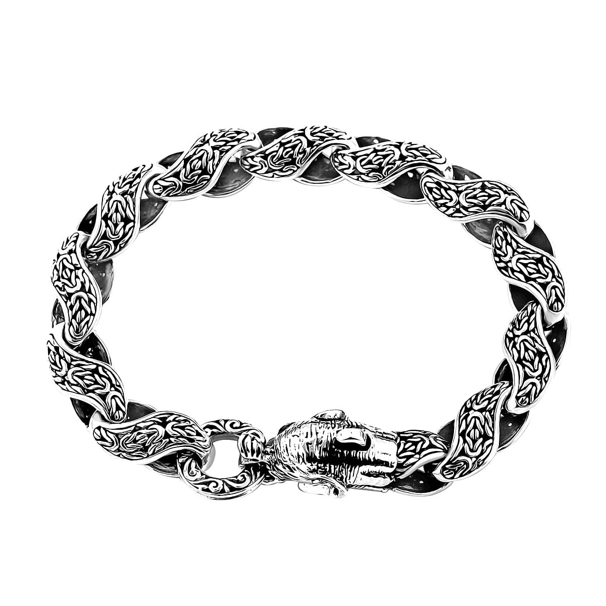 Bali Legacy Borobudur Elephant Bracelet in Sterling Silver (6.50 In) 29.30 Grams image number 3