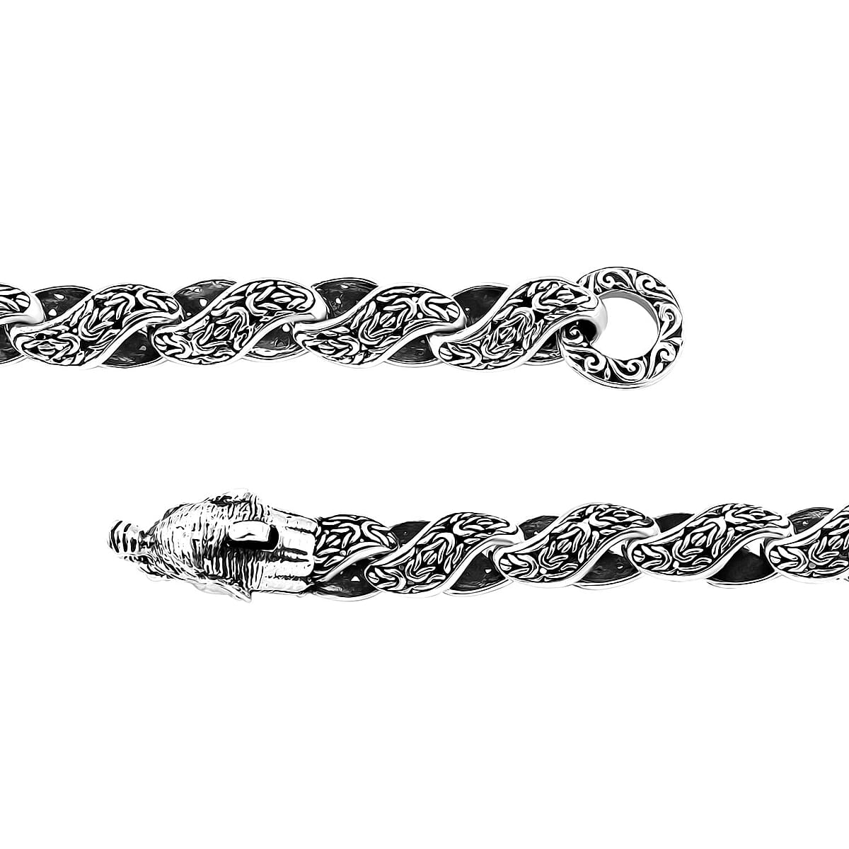 Bali Legacy Borobudur Elephant Bracelet in Sterling Silver (6.50 In) 29.30 Grams image number 4