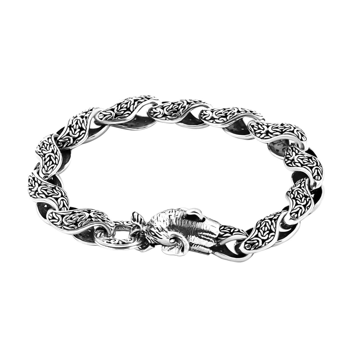 Bali Legacy Borobudur Elephant Bracelet in Sterling Silver (7.25 In) 29.30 Grams image number 0