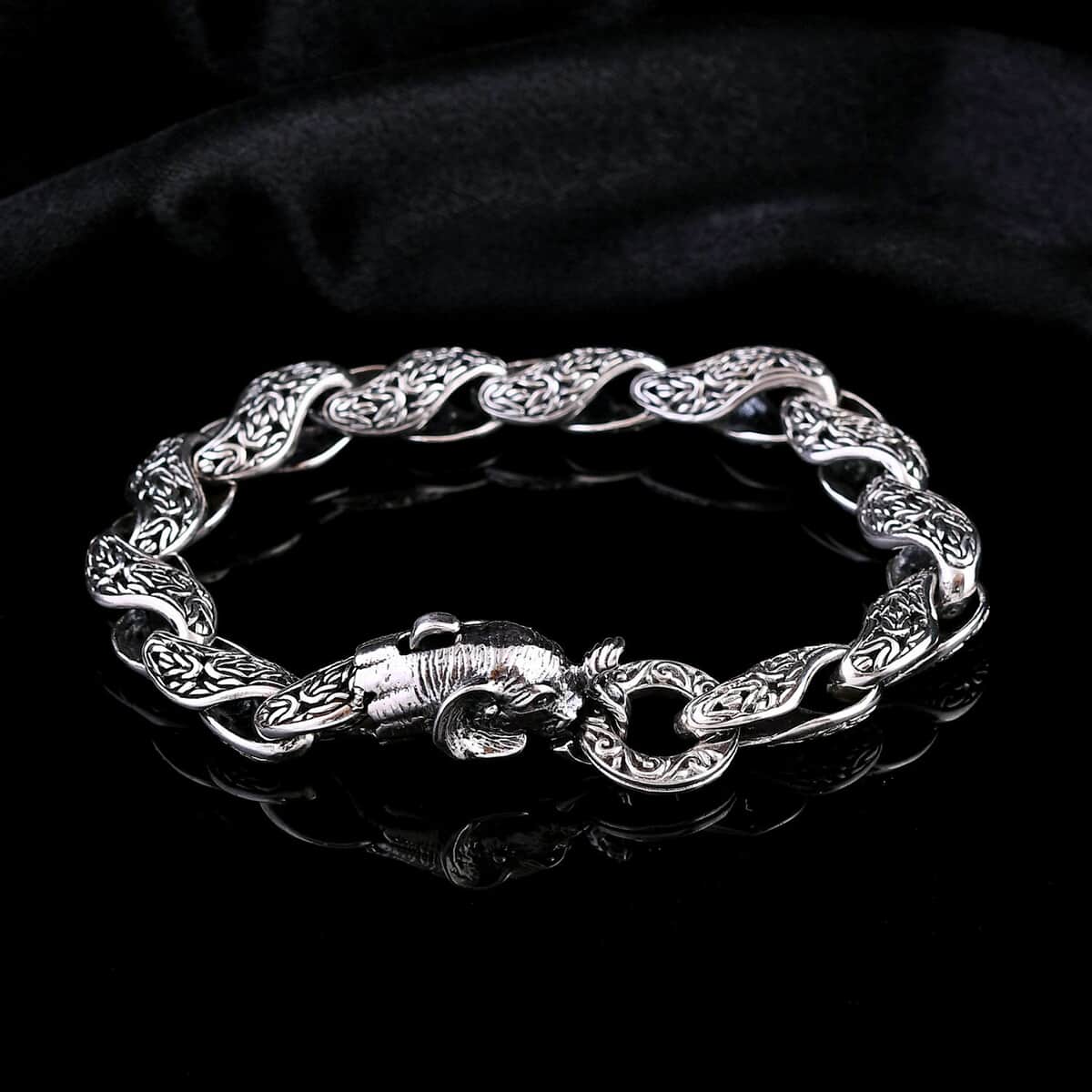 Bali Legacy Borobudur Elephant Bracelet in Sterling Silver (7.25 In) 29.30 Grams image number 1