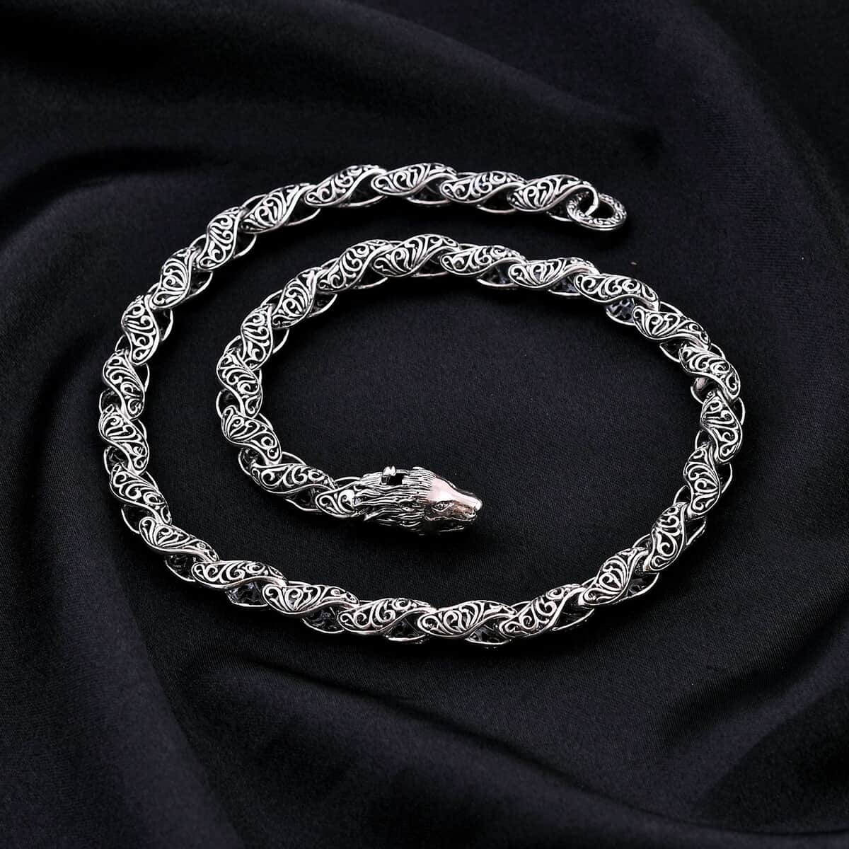 TLV Bali Legacy Sterling Silver Filigri Lion Necklace (20 Inches) (61.24 g) image number 1