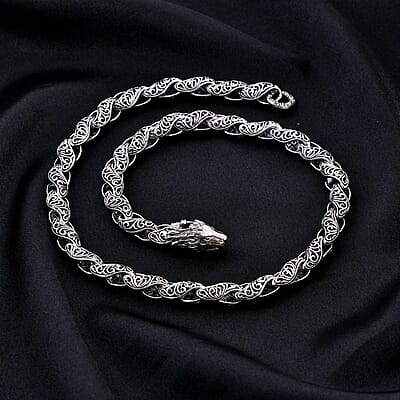 Bali Legacy Filigree Lion Necklace in Sterling Silver 61.45 Grams 20 Inches