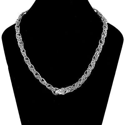 Bali Legacy Filigree Lion Necklace in Sterling Silver 61.45 Grams 20 Inches