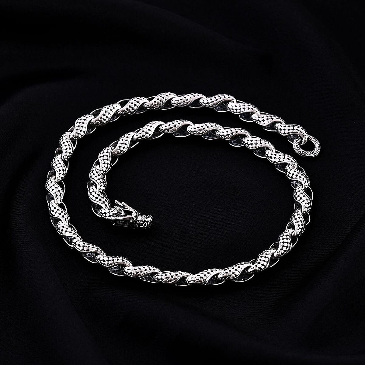 Bali Legacy Dragon Skin Necklace in Sterling Silver 20 Inches 56.30 Grams image number 1