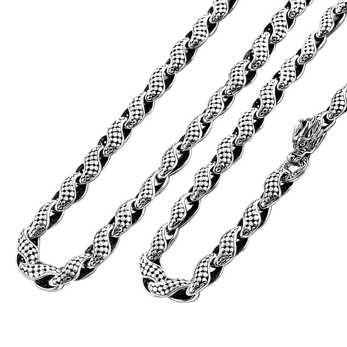 Bali Legacy Dragon Skin Necklace in Sterling Silver 20 Inches 56.30 Grams image number 4