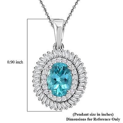 Madagascar Lagoon Apatite and Diamond 1.65 ctw Spirit of the Sea Ring in Rhodium Over Sterling Silver (Size 10.0)