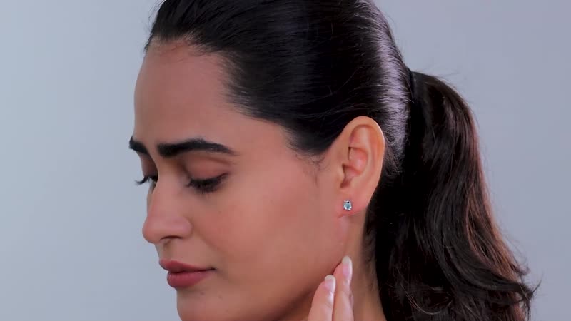D'Joy Madagascar Lagoon Apatite and Thai Black Spinel 0.60 ctw Dolphin Earrings in Rhodium Over Sterling Silver
