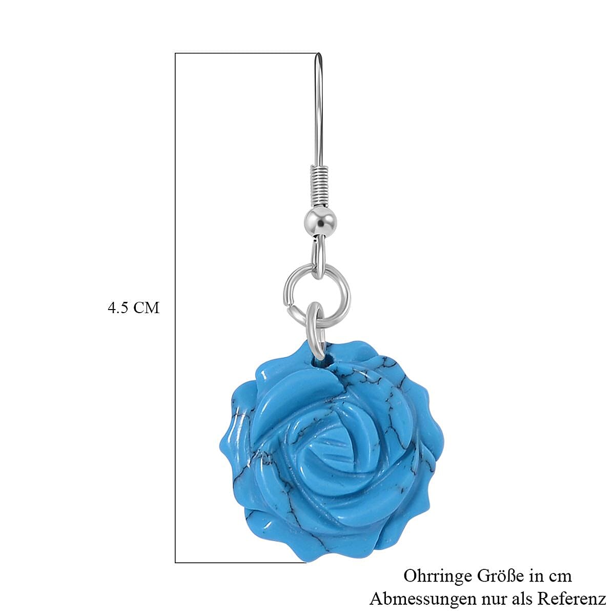 Blue Howlite 25.00 ctw Earrings in Stainless Steel