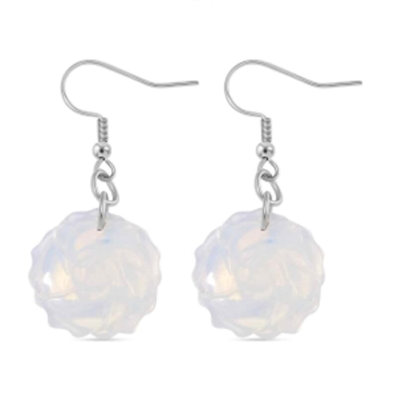 Opalite 25.00 ctw Earrings in Stainless Steel