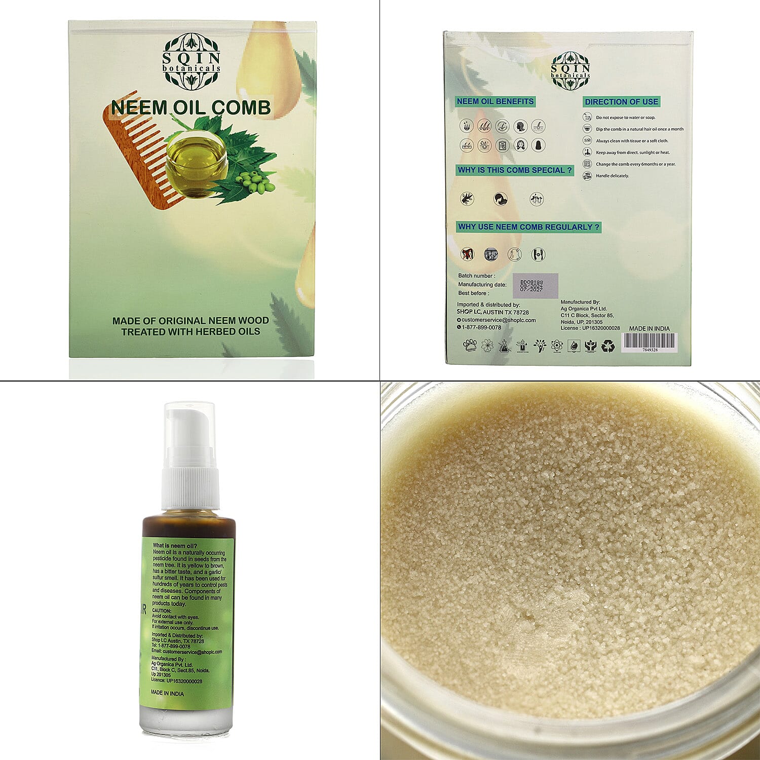 Neem Comb and Neem Hair Growth Oil with Neem Butter