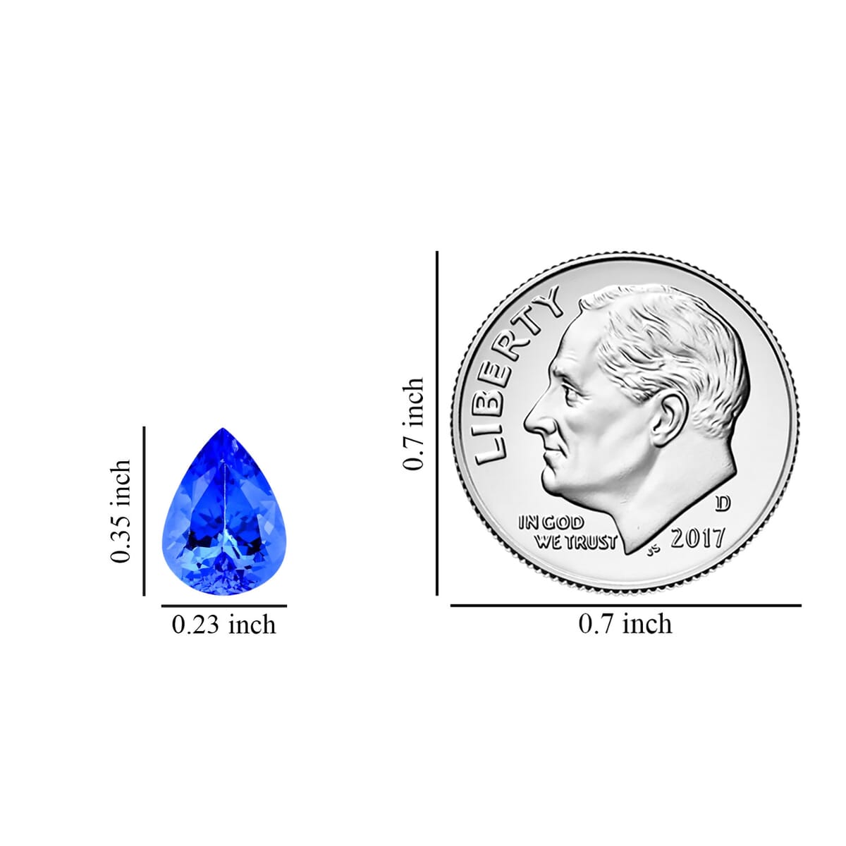 Premium Tanzanite (Pear 9x6 mm) 1.20 ctw image number 3