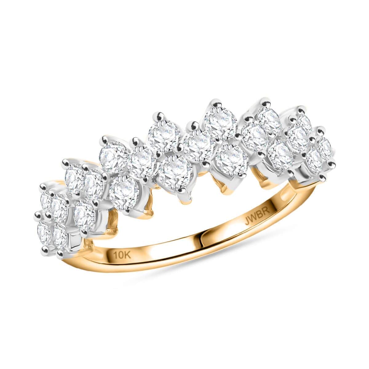 MEGA CLEARANCE NY CLOSEOUT DEAL 10K Yellow Gold White Diamond Ring (Size 5.0) 1.00 ctw image number 0