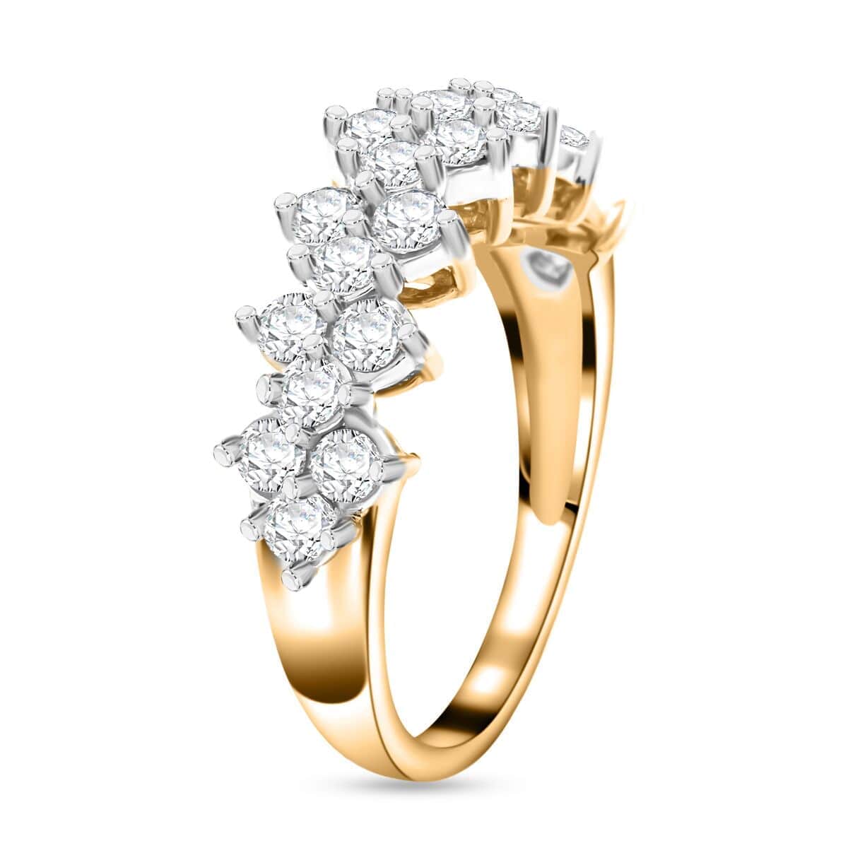 MEGA CLEARANCE NY CLOSEOUT DEAL 10K Yellow Gold White Diamond Ring (Size 5.0) 1.00 ctw image number 3