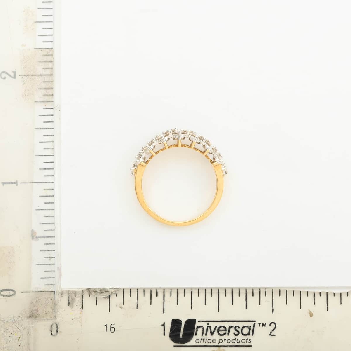 MEGA CLEARANCE NY CLOSEOUT DEAL 10K Yellow Gold White Diamond Ring (Size 5.0) 1.00 ctw image number 4