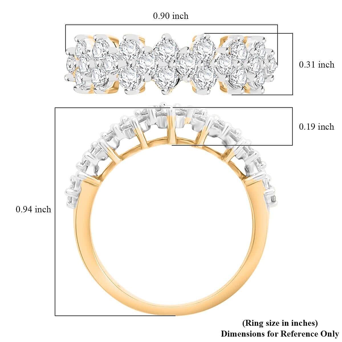White Diamond 1.00 ctw Ring in 10K Yellow Gold (Size 10.0)