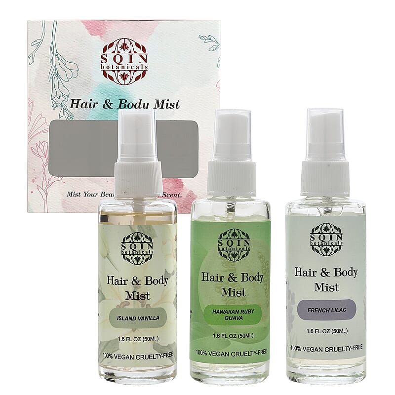 Sqin Botanical Set of 3 Hair and Body Mist