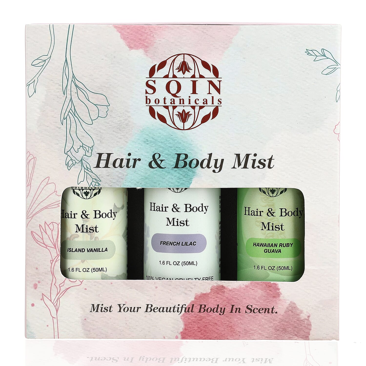 Sqin Botanical Set of 3 Hair and Body Mist