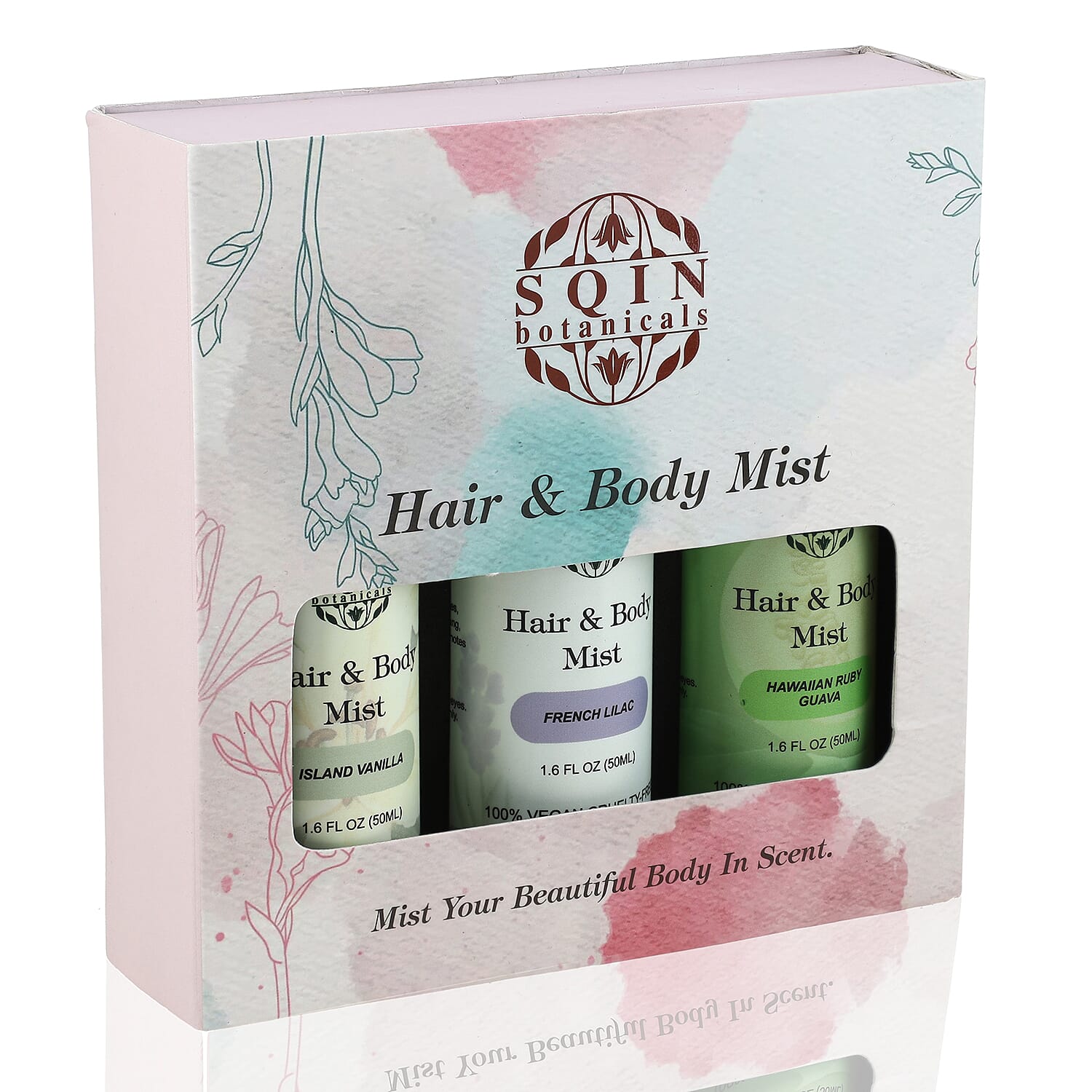 Sqin Botanical Set of 3 Hair and Body Mist