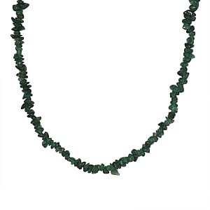 Green Aventurine 215.00 ctw Necklace in Silvertone 36 Inches