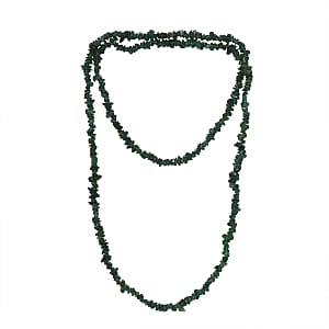 Green Aventurine 215.00 ctw Necklace in Silvertone 36 Inches