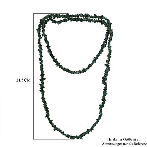 Green Aventurine 215.00 ctw Necklace in Silvertone 36 Inches