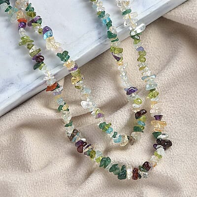 Multi Gemstone 254.00 ctw Necklace 36 Inches