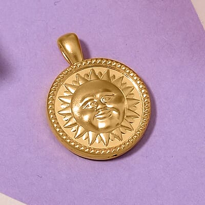Sun and Moon Pendant without Chain in 10K Yellow Gold 0.65 Grams