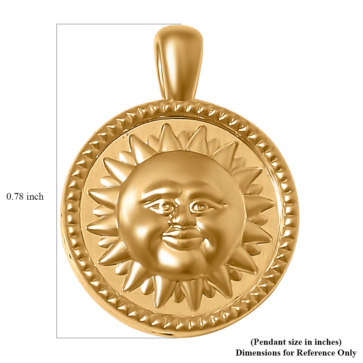 Sun and Moon Pendant without Chain in 10K Yellow Gold 0.65 Grams