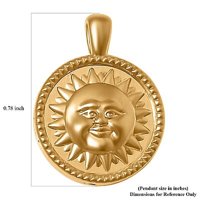 Sun and Moon Pendant without Chain in 10K Yellow Gold 0.65 Grams