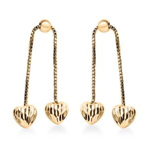 Heart Earrings in 14K Yellow Gold Over Sterling Silver 2 Grams