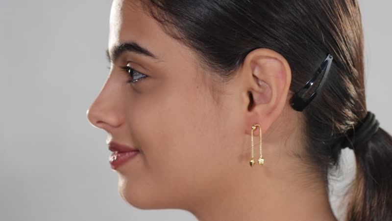 Heart Earrings in 14K Yellow Gold Over Sterling Silver 2 Grams
