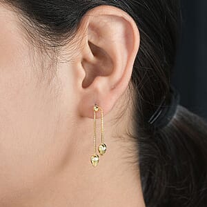 Heart Earrings in 14K Yellow Gold Over Sterling Silver 2 Grams