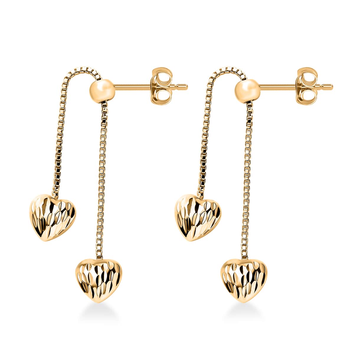 Heart Earrings in 14K Yellow Gold Over Sterling Silver 2 Grams image number 3