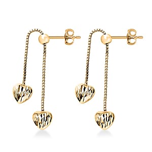 Heart Earrings in 14K Yellow Gold Over Sterling Silver 2 Grams
