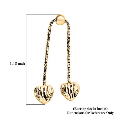 Heart Earrings in 14K Yellow Gold Over Sterling Silver 2 Grams