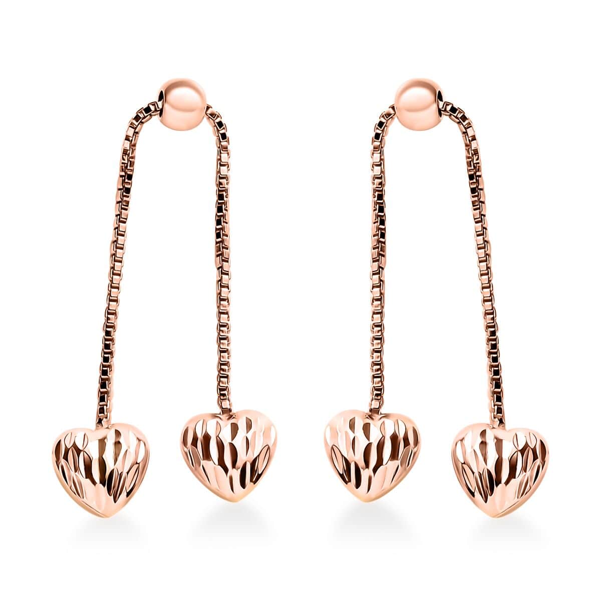 Heart Earrings in 14K Rose Gold Over Sterling Silver 2 Grams image number 0