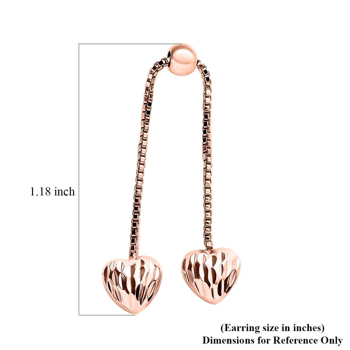 Heart Earrings in 14K Rose Gold Over Sterling Silver 2 Grams image number 4