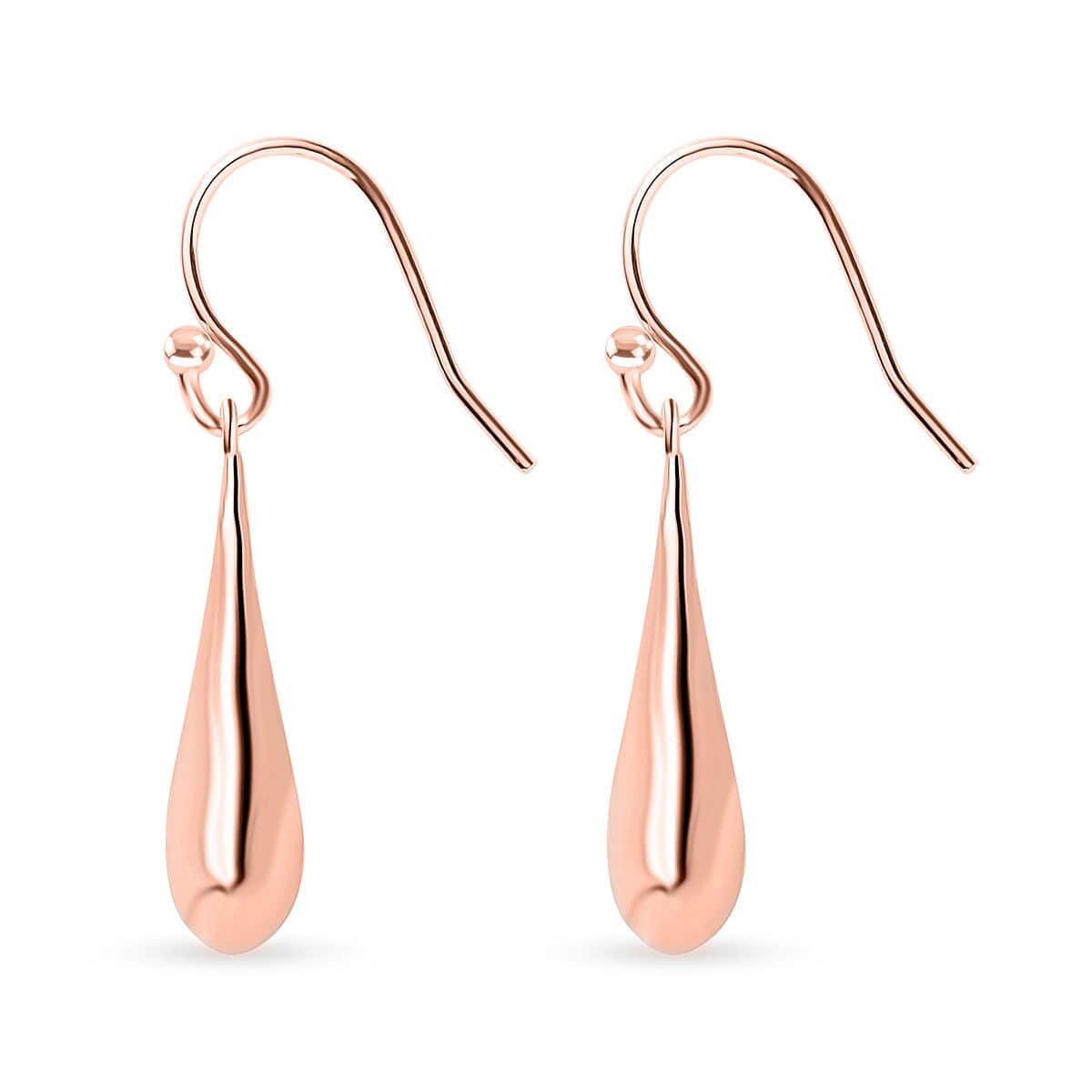 Water Drop Earrings in 14K Rose Gold Over Sterling Silver 1.95 Grams image number 3