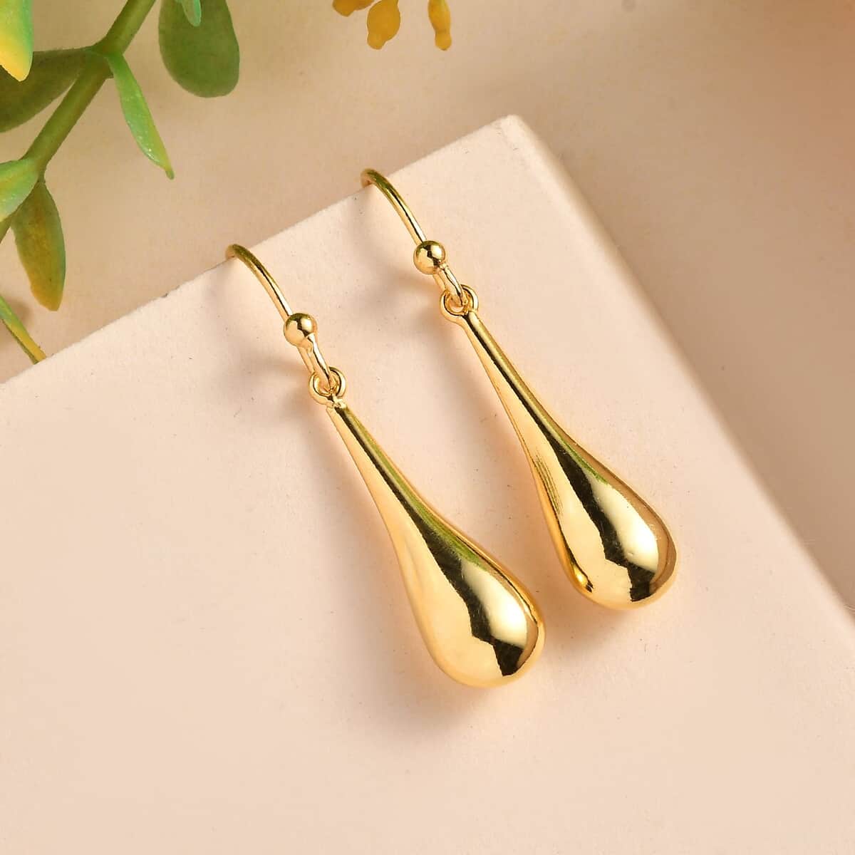 Water Drop Earrings in 14K Yellow Gold Over Sterling Silver 1.95 Grams image number 1