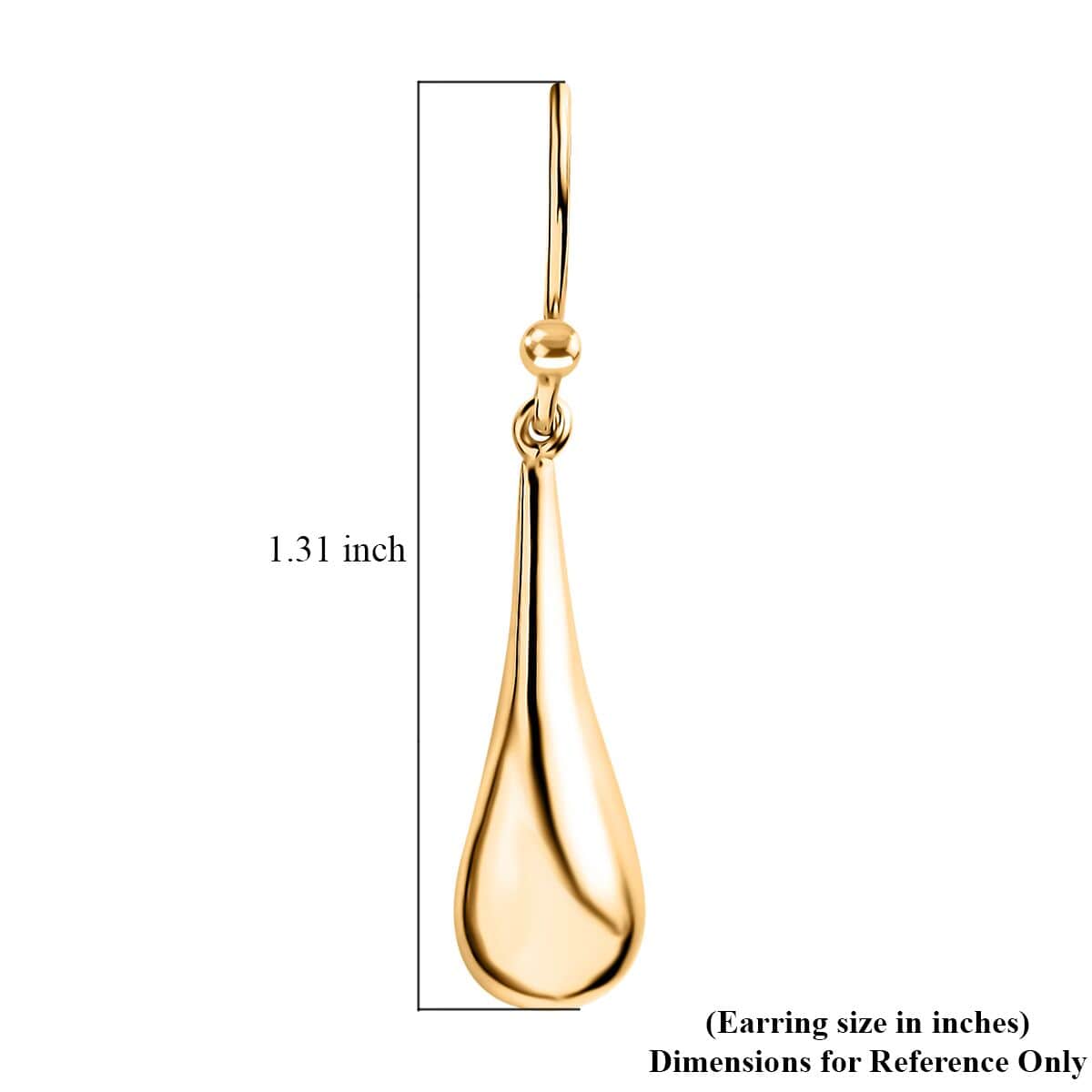 Water Drop Earrings in 14K Yellow Gold Over Sterling Silver 1.95 Grams image number 4