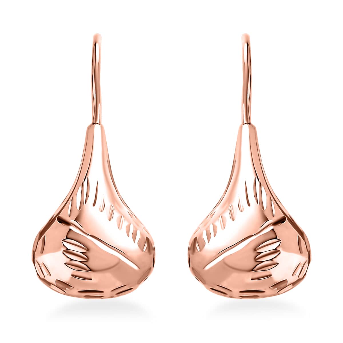 Organic Shape Teardrop Earrings in 14K RG Over Sterling Silver 2.50 Grams image number 0