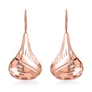 Organic Shape Teardrop Earrings in 14K RG Over Sterling Silver 2.50 Grams