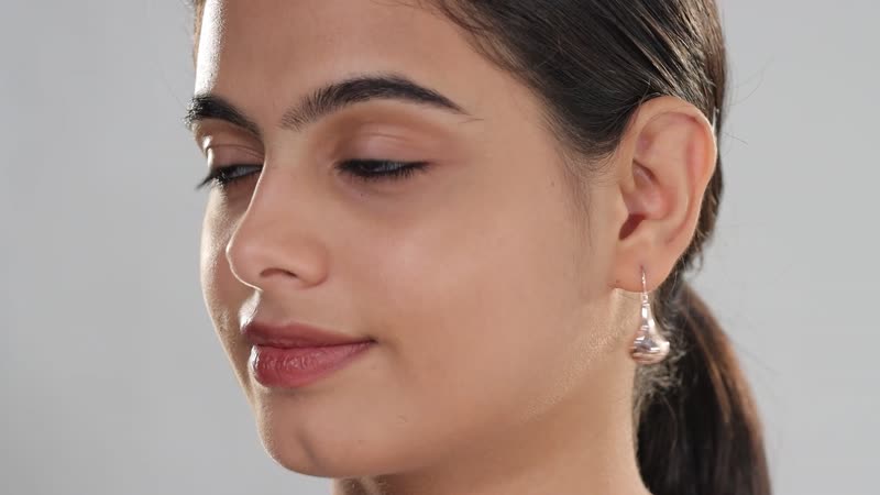 Organic Shape Teardrop Earrings in 14K RG Over Sterling Silver 2.50 Grams